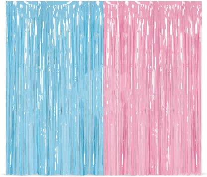 Party Propz Pink Blue Fringe Curtains 3 2ft X 6 6ft Baby Shower Party Decoration Party Photo Backdrop Pink Blue Price In India Buy Party Propz Pink Blue Fringe Curtains 3 2ft X 6 6ft