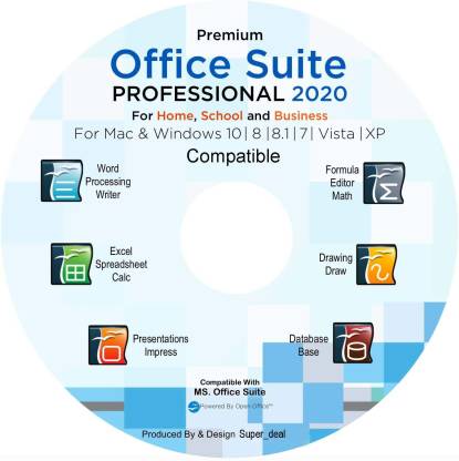 COMPATIBLE Office Suite 2020 Professional Edition CD DVD 100% compatibles  with Microsoft Word and Excel for Windows 10-8-7-Vista-XP Mac OS X Price in  India - Buy COMPATIBLE Office Suite 2020 Professional Edition