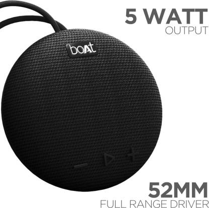 Boat Stone 5 Watts Portable Bluetooth Speaker (Stereo Channel, 193, Black)