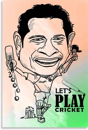 Indian Cricketer Sachin Tendulkar Poster - GOOD Of Cricket Sachin Tendulkar  Cartoon Inspirational Design Awesome Motivational &