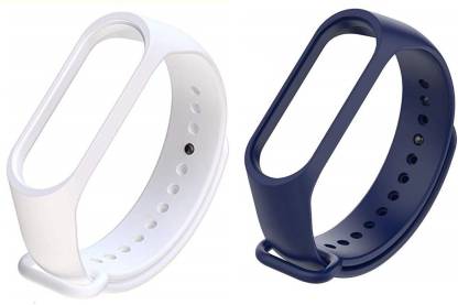 Hadwin Adjustable Band 3 / Band 4 Watchband Silicone Strap(White & Navy) Smart Band Strap
