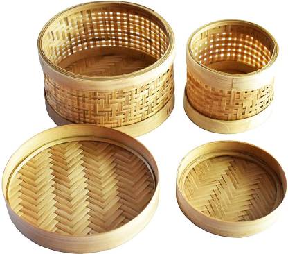 Bengal Handicrafts & Handlooms Bamboo Natural Hand Made Super Gold Box-Ancient Handicraft of India Storage Basket