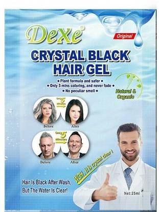 DeXe Crystal Black Hair Color Gel Shampoo, For men and women, Natural and Organic Plant Hair Color, No Stain on Skin, Quick color in 5 minutes, 25ml*1 sachets , Black - Price DeXe Crystal Black Hair Color Gel Shampoo, For men and women, Natural and Organic Plant Hair Color, No Stain on Skin, Quick color in 5 minutes, 25ml*1 sachets , Black - Price