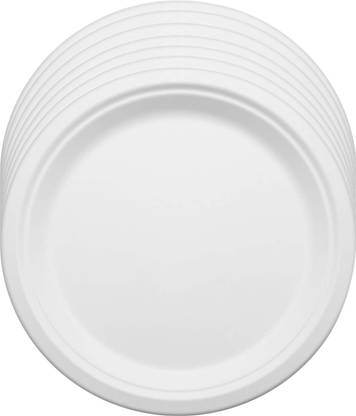 Escaper Pack Of 25 Units 12 Inch Eco Friendly White Round Paper Plates Biodegradable Eco Friendly White Round Paper Plates, Round Disposable Dinner Plates