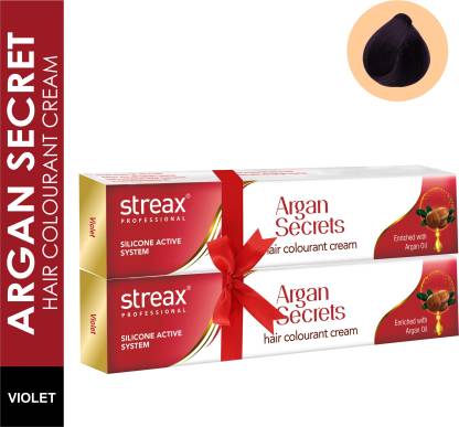 Streax Argan Secrets Hair Colourant Cream Pack 2 , Violet - Price in India,  Buy Streax Argan Secrets Hair Colourant Cream Pack 2 , Violet Online In  India, Reviews, Ratings & Features 
