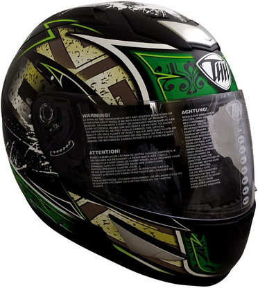 Green, Matt, Large) Motorbike Helmet 