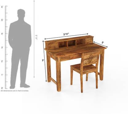BARZISN Solid Sheesham Wood Study Table For Bed Room , Study Room ...