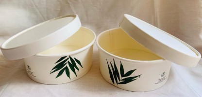 Disposable Paper Bowls With Lid Eco-friendly Pack of 250 