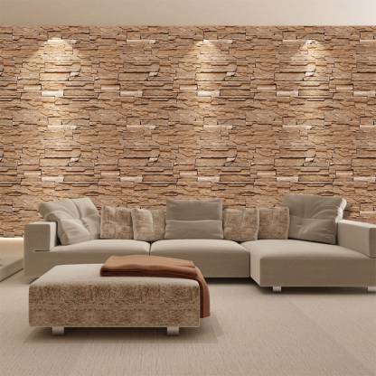 Wallgenics Waterproof Self-Adhesive 3D Wall Sticker for Home Living Room  Background Wall Decoration Brown Stone Textured Wallpaper Peel and Stick  (1000x45) Price in India - Buy Wallgenics Waterproof Self-Adhesive 3D Wall  Sticker
