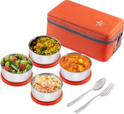Flipkart.com | Flipkart SmartBuy 4 Pcs Steel 4 Containers Lunch Box