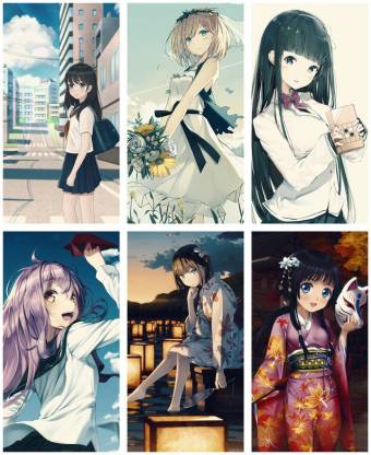 wall poster of anime girls for girls room-Set of 7 Paper Print - Animation  & Cartoons posters in India - Buy art, film, design, movie, music, nature  and educational paintings/wallpapers at 