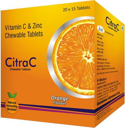 citrac super immunity booster vitamin c chewable tablet orange 4 pack x 15 tab
