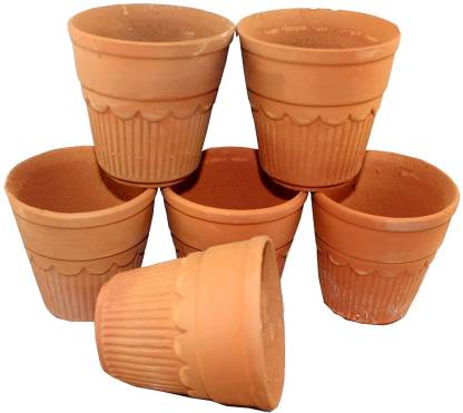 Divya Pack of 6 Earthenware, Pottery Cups 6pcs - Clay Kulhad Hand Made 6 Pcs Kulhad Set (Brown) Price in India - Buy Divya Pack of 6 Earthenware, Pottery Cups 6pcs -