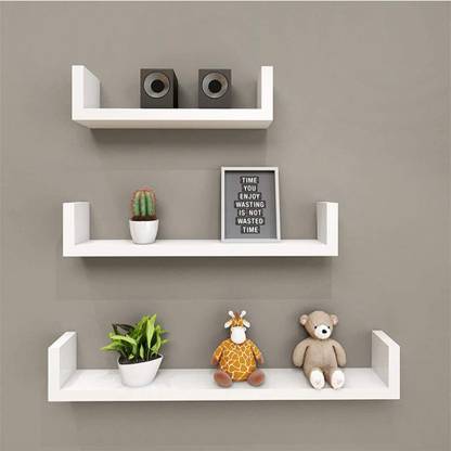 Hubwooden Best Homitems U Shape Wall Shelves For Living Room Floating Shelf Home Decor Wall Mounted