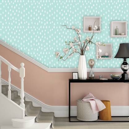 Asian Paints EzyCR8 DIY Peel & Stick Wallpaper Quirky Rain Drop Large