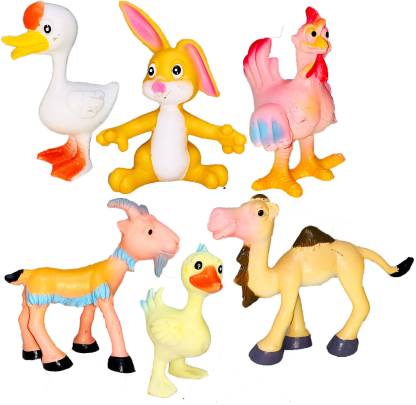 Giftary Small Size Cartoon Series Farm Animals Cute Figures, Realistic Tiny  Animals Figurines, Made Of Vinyl
