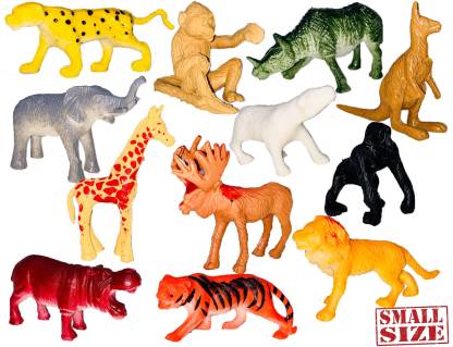 Giftary Very Basic Small Size Safari Animals Figures, Realistic Tiny  Animals Figurines, Made of Vinyl Plastic Animals Toys Set | Mini Animal  SET-12 PC | Very Small Tiny Animal Basic Set -