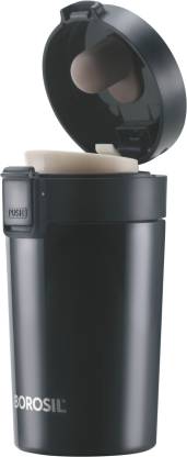 Borosil Coffeemate Insulated Mug, Vacuum Insulated Travel Coffee Mug, Black, 300ml