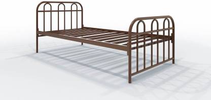 Brown Color Aquarius Metal Single Bed – homdec