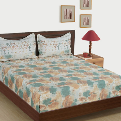 SWAYAM 500 TC Cotton Double Motifs Flat 