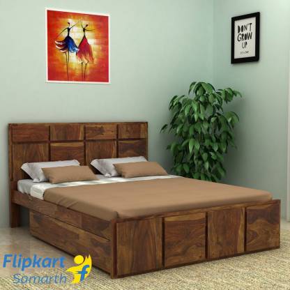 Vintej Home Solid Wood Queen Drawer Bed Price In India Buy Vintej Home Solid Wood Queen Drawer Bed Online At Flipkart Com