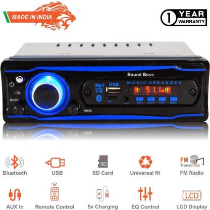 Sound Boss SB-0000BT(BLUE) BLUETOOTH/USB/SD/AUX/FM/MP3. Car Stereo  (Single Din)