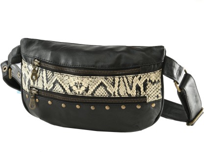 Genuine Leather Bumbag Waist Bag for Men & Women Multi Zips & Adjustable Strap 