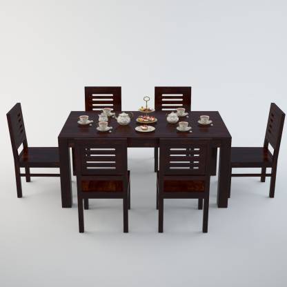 Cherry Wood Sheesham Solid 6, Solid Cherry Wood Dining Table And Chairs