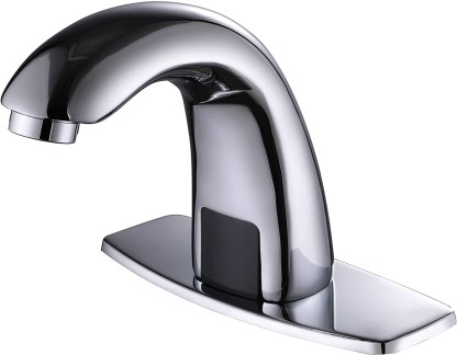 Chrome Finished Motion Activated Hands-Free Vessel Sink Tap High Lead Free Certified Platform Basin Electronic Automatic Sensor Touchless Bathroom Sink Faucet 