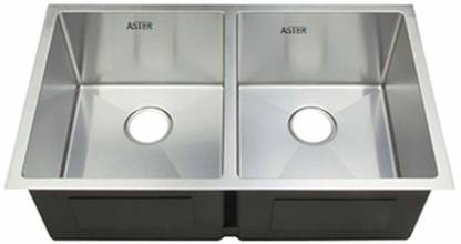 Aster High Grade Stainless Steel Double Bowl Satin Matt Handmade Kitchen Sink Pm Db 3718 Vessel Sink Price In India Buy Aster High Grade Stainless Steel Double Bowl Satin Matt Handmade Kitchen Sink