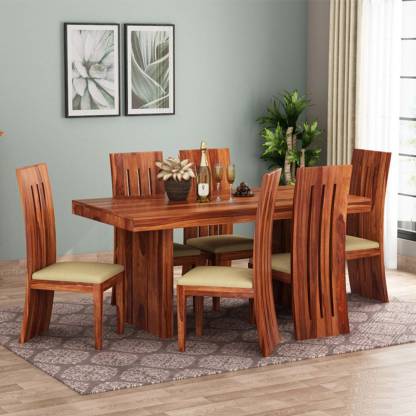 Mooncraft Furniture Wooden Dining Table, Wood Dining Table And 6 Chairs