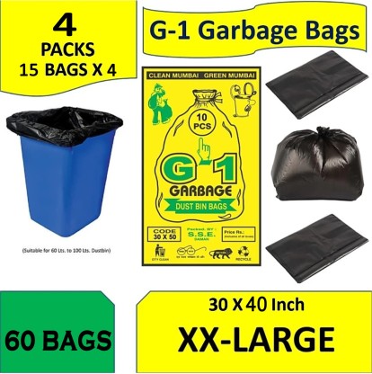 25 Ct 1 Pack Ultra Strong Black Trash Bags 30 Gal Black 