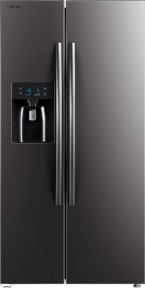 black textured side by side refrigerator