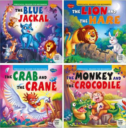 Easy Moral Story With Large Font Set Of 4 Books | The Blue Jackal, The ...