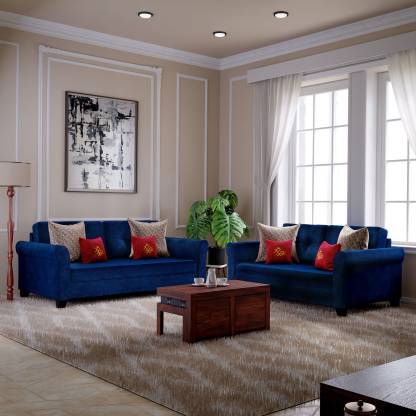 2 Sapphire Blue Sofa Set In India, Living Room Sofa Sets Fabric