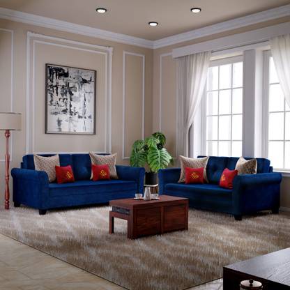 House Of Pataudi Amira Fabric 3 2 Sapphire Blue Sofa Set In India At Flipkart Com 2 Sapphire Blue Sofa Set In India, Living Room Sofa Sets Fabric