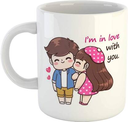 RS CASE Cute Love Couple Cartoon Printed Coffee-I'm in Love with You Quote  Tea Cup-11Oz Milk Gift for Girlfriend, Boyfriend, Husband, Wife Ceramic  Coffee Mug Price in India - Buy RS CASE