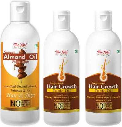 The Nile Pure Cold Pressed SWEET ALMOND OIL with Vitamin E for Hair Regrowth  150 ML