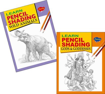 Set Of 2 Pencil Activity Books, Learn Pencil Shading Wild Animals And Learn  Pencil Shading Gods & Goddesses: Buy Set Of 2 Pencil Activity Books, Learn  Pencil Shading Wild Animals And Learn