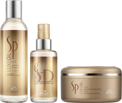 Wella Professionals SP LuxeOil Regime for Keratin Protection - Shampoo 200ml, Mask 150ml and Elixir 30ml Price in India - Buy Wella Professionals SP LuxeOil Regime for Keratin Protection - Shampoo 200ml, Wella Professionals SP LuxeOil Regime for Keratin Protection - Shampoo 200ml, Mask 150ml and Elixir 30ml Price in India - Buy Wella Professionals SP LuxeOil Regime for Keratin Protection - Shampoo 200ml,