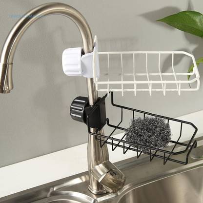 Strolite Stainless Steel Adjusting Multi Functional Over Kitchen Sink Caddy Clamp Faucet Sponge Scrubber Holder Storage Hanging Shelf Draining Bathroom Tap Shampoo Soap Organizer Rack Stainless Steel Wall Shelf Price In India