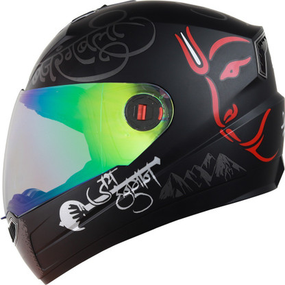 Rainbow visor Motorbike Helmet 