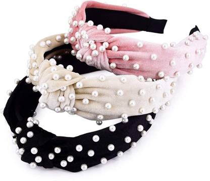 S K Bright Fashion Hair Accessories Head Band Women Fabric Knot Pearl  Headband For Girl (Pack of 3) Head Band Price in India - Buy S K Bright  Fashion Hair Accessories Head