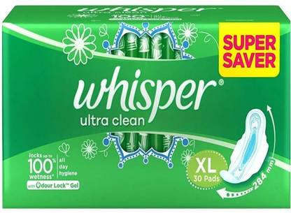 Wishper Ultra Clean Sanitary Pad 1st Choice Women Xl Plus Pack Of 30 J Sanitary Pad Buy Women Hygiene Products Online In India Flipkart Com