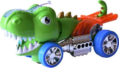Toyshack Musical Bump and Go Steam Dinosaur Car with flashing Lights Toys