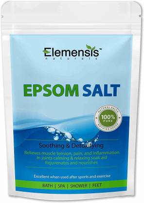 Elemensis Naturals Epsom Salt (Magnesium Sulphate) For Bathing, Relaxing Foot and Pain Relief Therapeutic Spa Treatment & Refreshing Body (500gm, Pack of 2)