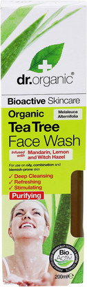 dr organic tea tree face wash 200ml