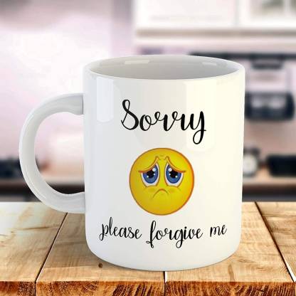 The Mehra Creation Sorry Quotes Please Forgive Me Printed Coffee 325ml Tea Cup White Milk For His Her Ceramic Coffee Mug Price In India Buy The Mehra Creation Sorry Quotes Please Forgive Me Printed
