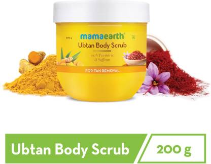 MamaEarth Ubtan Body Scrub with Turmeric & Saffron for Tan Removal