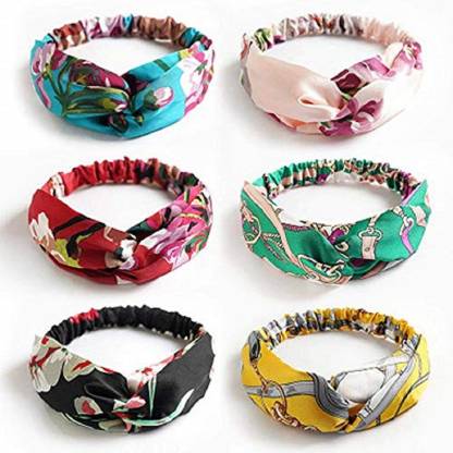 THE MAXIM Flower Headbands Criss Cross Head Band Sport Yoga Running Head  Wrap Set Elastic Fabric Hair Bands for Women (Pack of 6) Hair Band Price in  India - Buy THE MAXIM